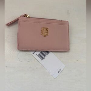 Tommy Hilfiger pink Card Holder with Gold Zipper